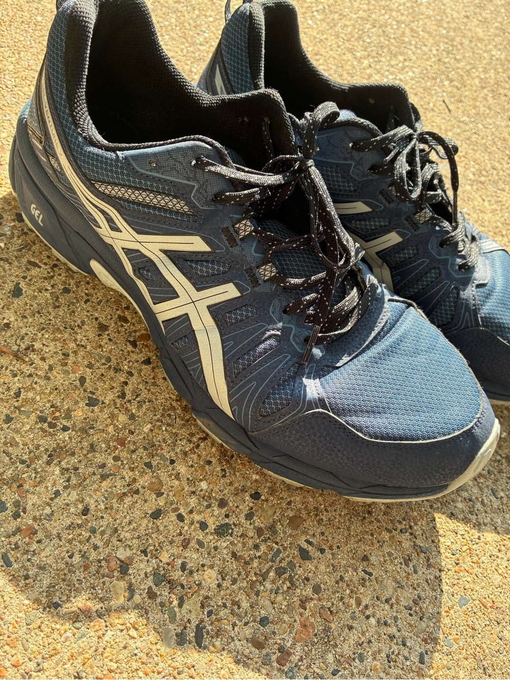 ASICS Men's Navy and White Athletic Running Shoes